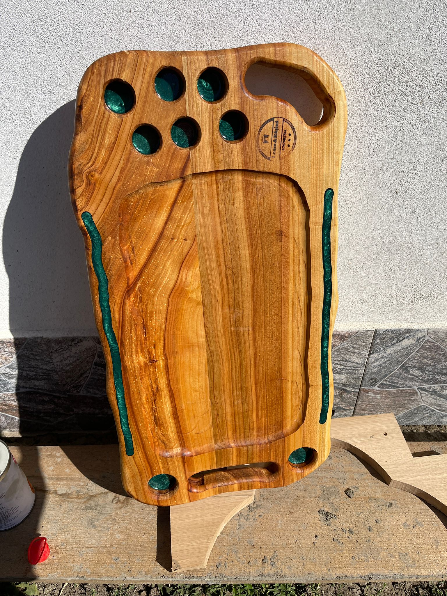 Platouri din lemn și rășină epoxidică – nuc, cireș, frasin, toate culorile, pentru grătar și aperitive - imagine 2