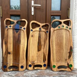 Platouri din lemn și rășină epoxidică – nuc, cireș, frasin, toate culorile, pentru grătar și aperitive