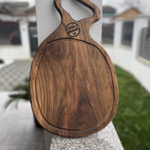 Pachet Promo – 2 Platouri din Lemn de Nuc cu Rășină (Roșu + Turcoaz)