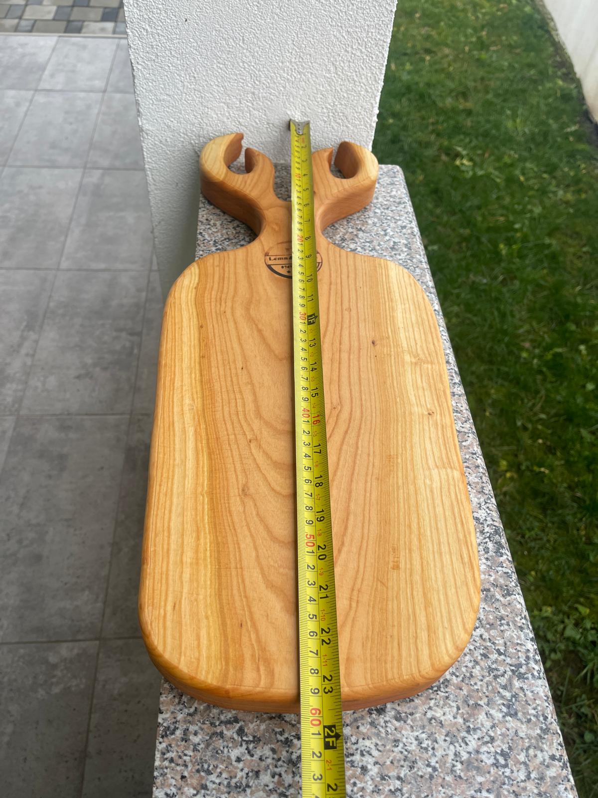 Tocator din lemn de cireș 60×23×4 cm – Design decorativ lucrat manual - imagine 3