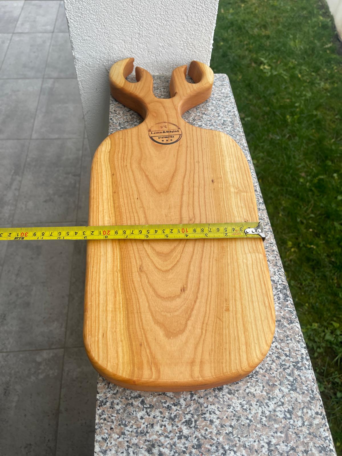 Tocator din lemn de cireș 60×23×4 cm – Design decorativ lucrat manual - imagine 4