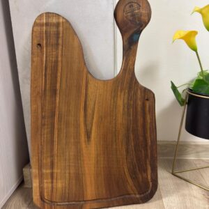 Tocător din lemn de nuc cu rășină epoxidică turcoaz 60x35x2 cm