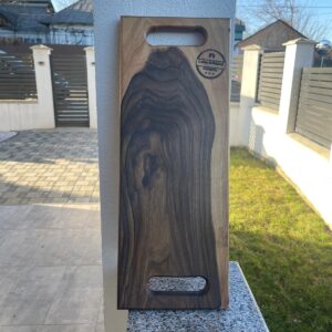 Platou din Lemn Masiv de Nuc pentru Servire – Tocător / Platou Aperitive – 52x20 cm
