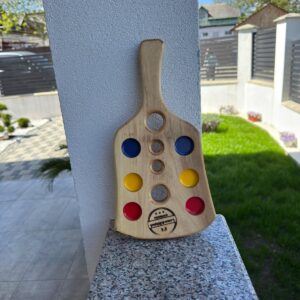 Tavă de Shoturi Handmade din Lemn de Nuc – 6 Shoturi – 35x16 cm