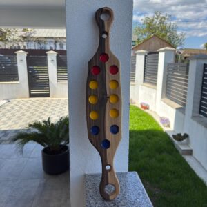 Tavă de Shoturi Handmade din Lemn de Nuc – 12 Shoturi – 71x14 cm