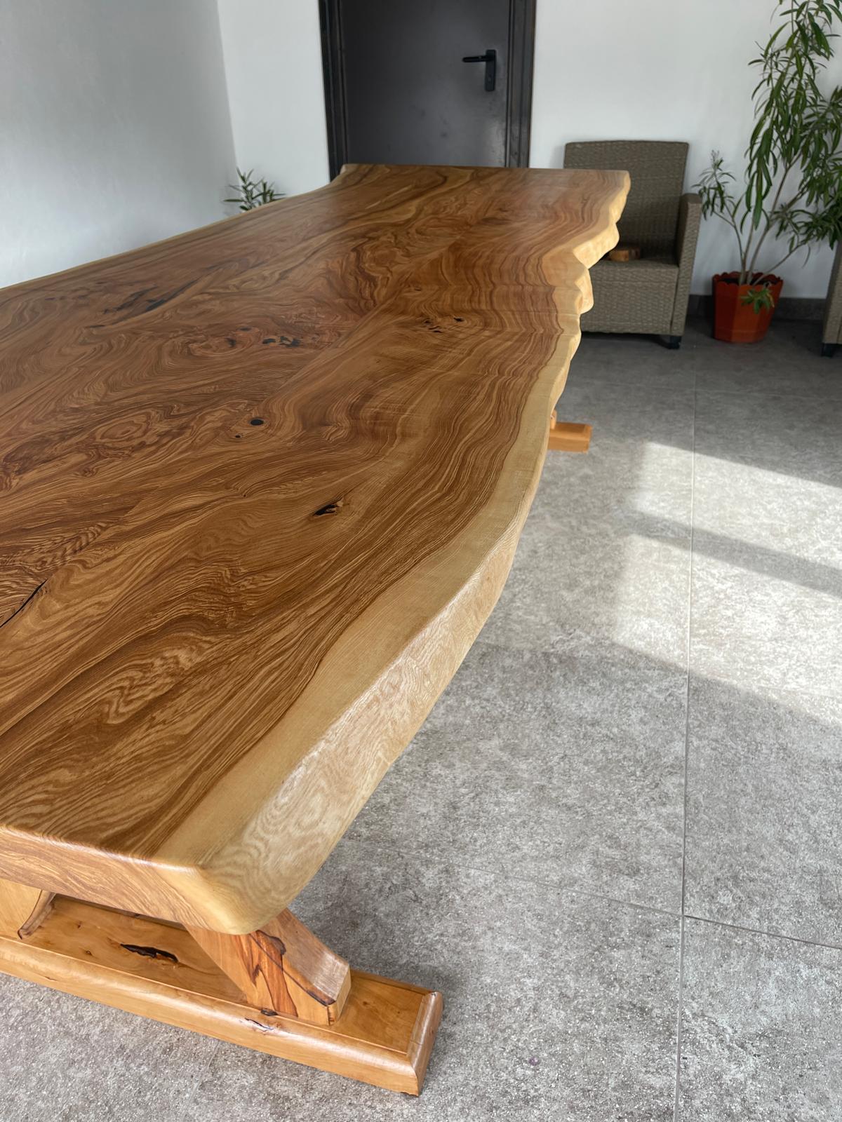Masă Dining Premium din Frasin Masiv 282x85-100 cm – Handmade în România - imagine 5