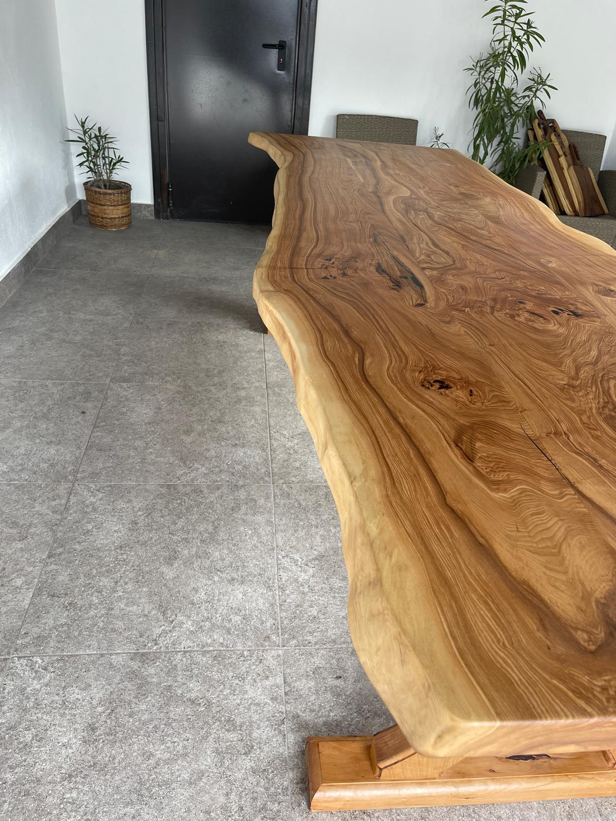 Masă Dining Premium din Frasin Masiv 282x85-100 cm – Handmade în România - imagine 6