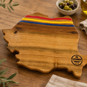 Tocător Premium Harta României din Lemn de Cireș 50x35 cm – Handmade, Unicat