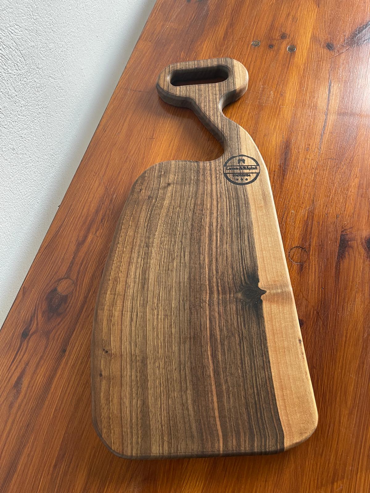 Tocător Premium Handmade din Lemn Masiv de Nuc 60x28 cm - imagine 3