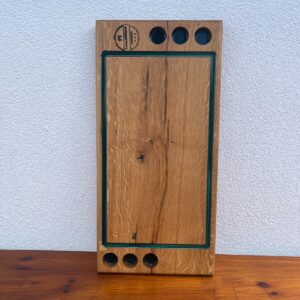 Platou din lemn masiv de stejar cu rășină epoxidică Dark Green 55x26x3,5 cm