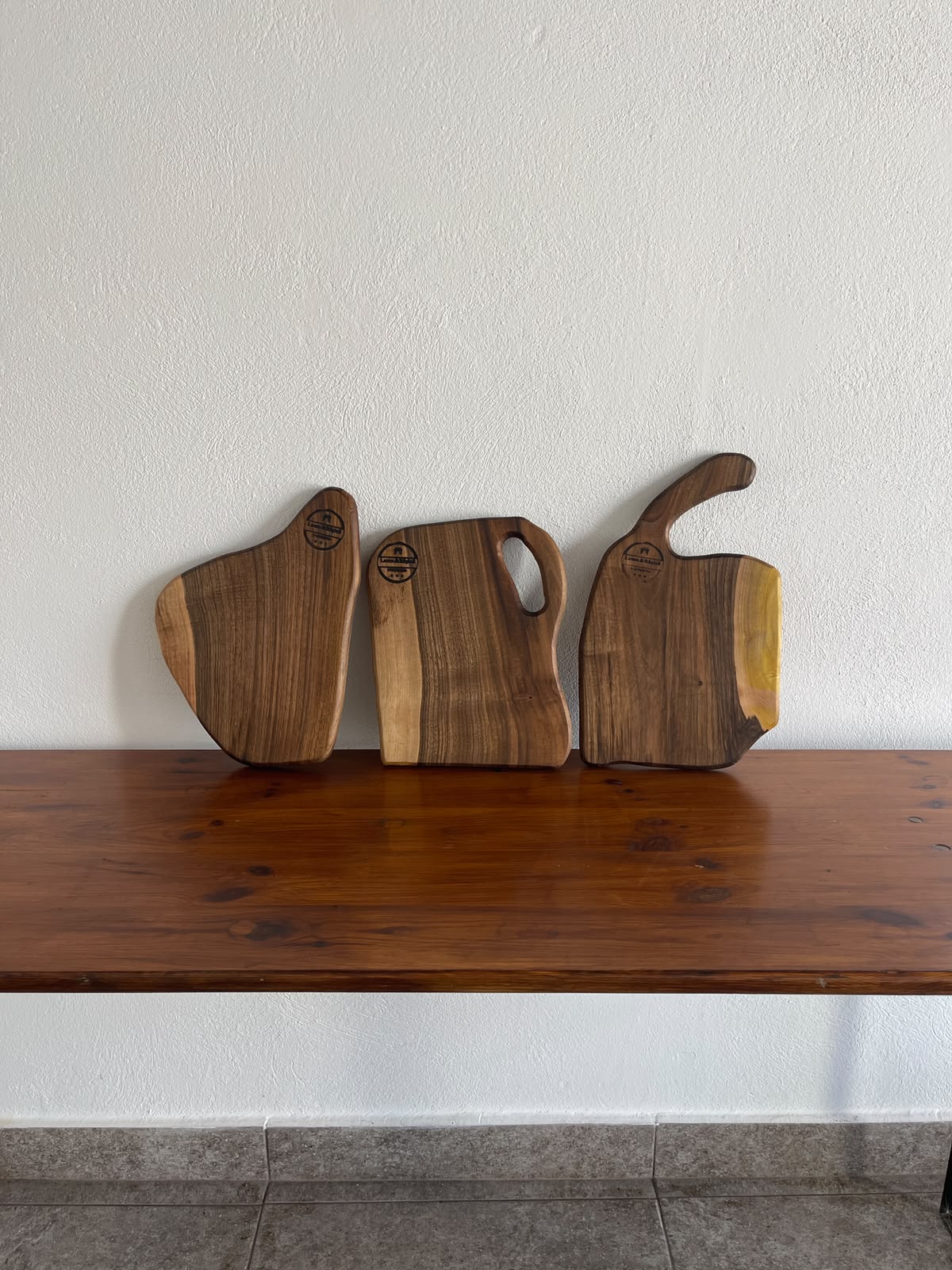 Pachet 3 tocătoare din lemn de nuc – Set handmade, 32x20 cm - imagine 2