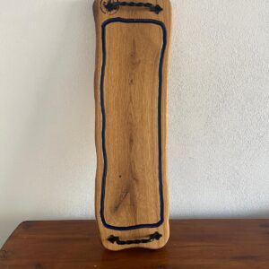 Platou Stejar cu Mânere din Fier – 74x22 cm