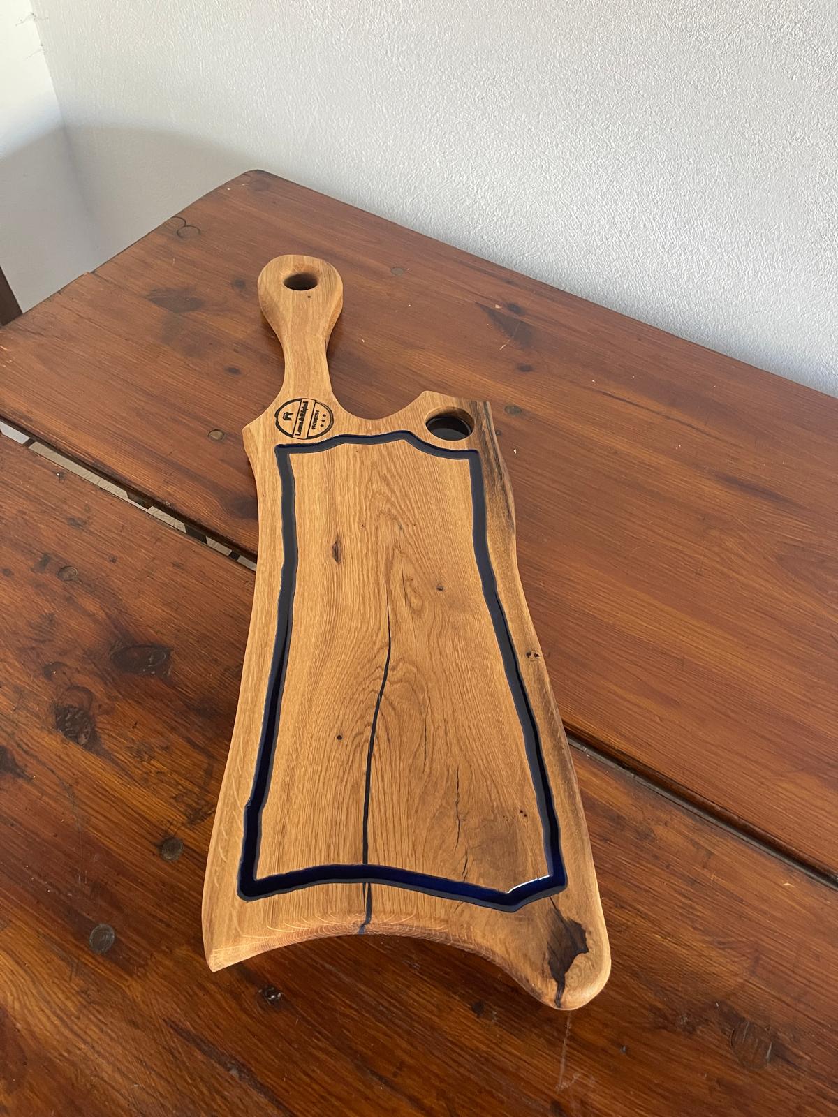 Tocător Stejar cu Rășină Albastră – 70x23 cm - imagine 4