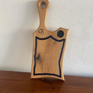 Tocător Stejar cu Rășină Albastră – 50x20 cm