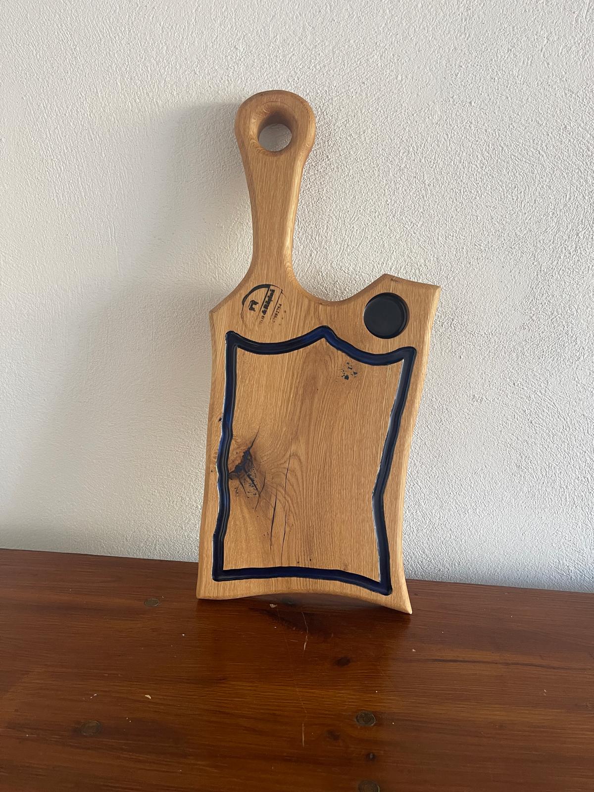 Tocător Stejar cu Rășină Albastră – 50x20 cm - imagine 2