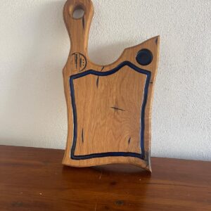 Tocător Stejar cu Rășină Albastră – 46x23 cm