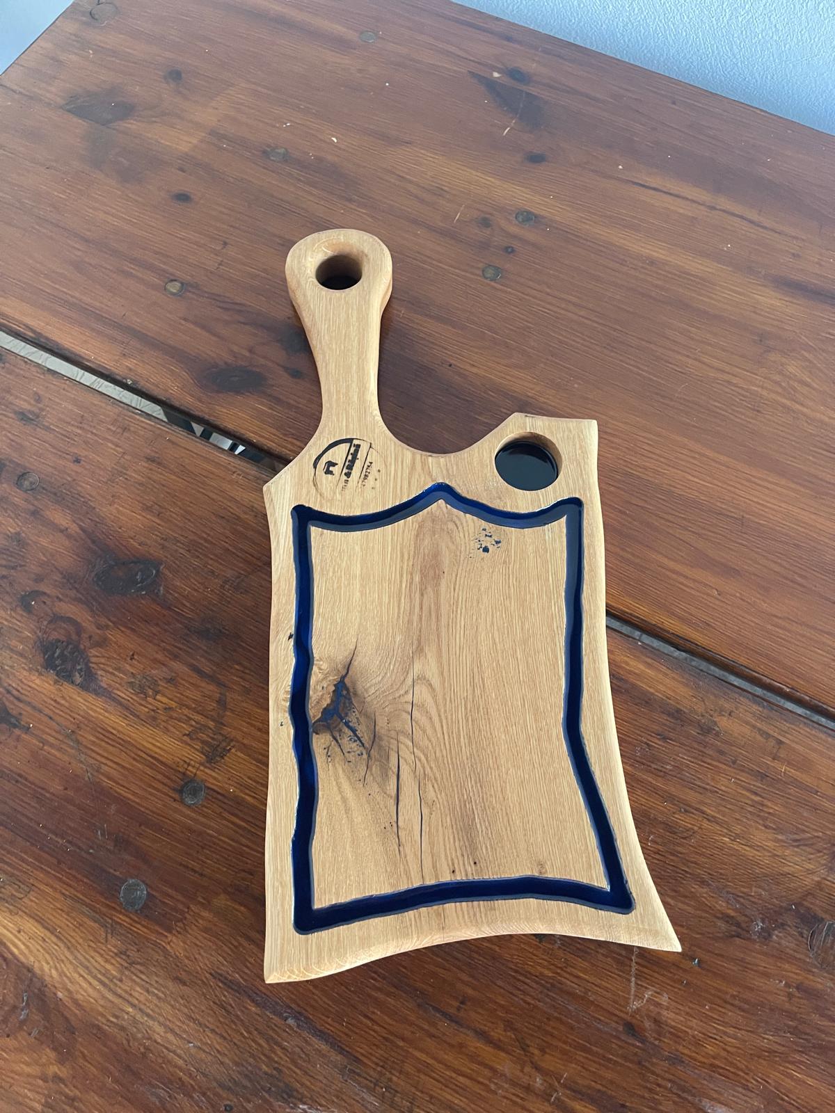 Tocător Stejar cu Rășină Albastră – 50x20 cm - imagine 4