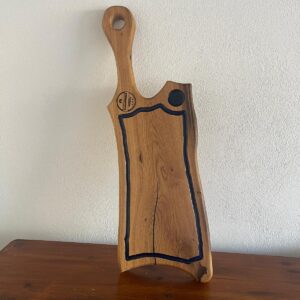 Tocător Stejar cu Rășină Albastră – 70x23 cm