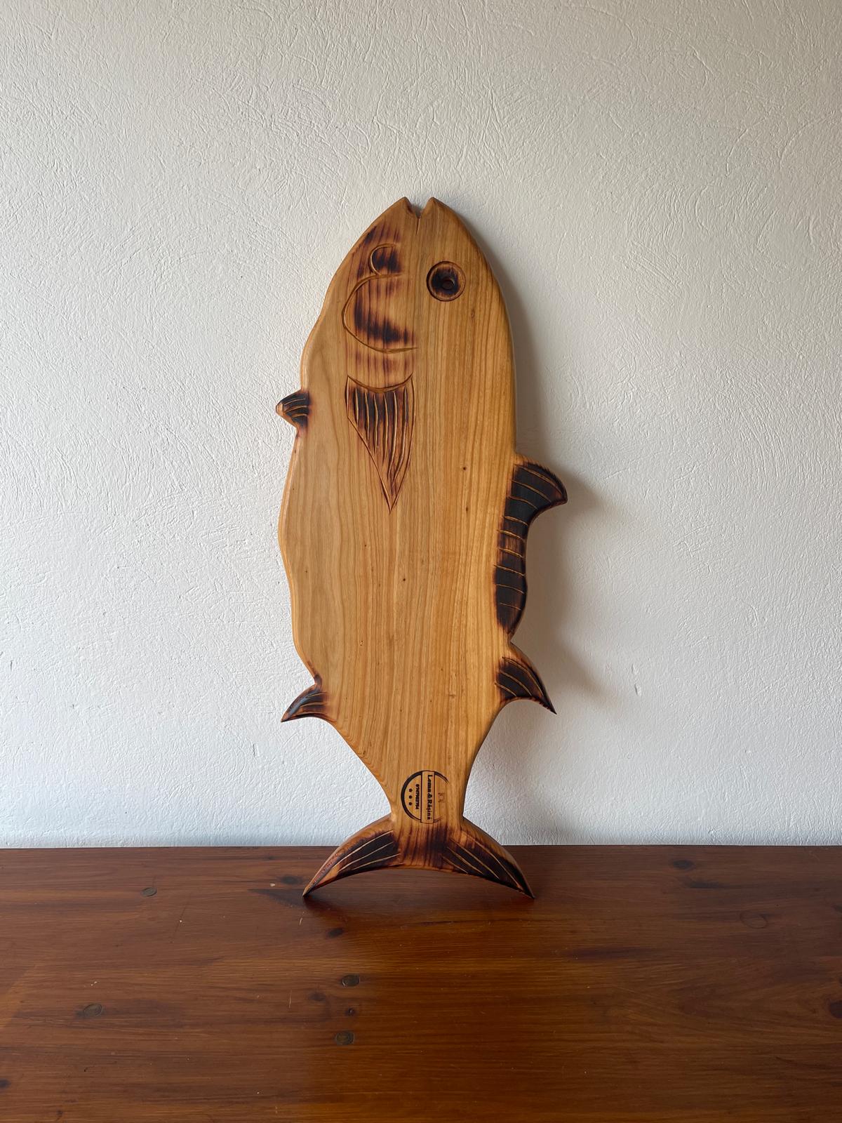 Platou din Lemn de Arin în Formă de Pește – 66x25 cm - imagine 4