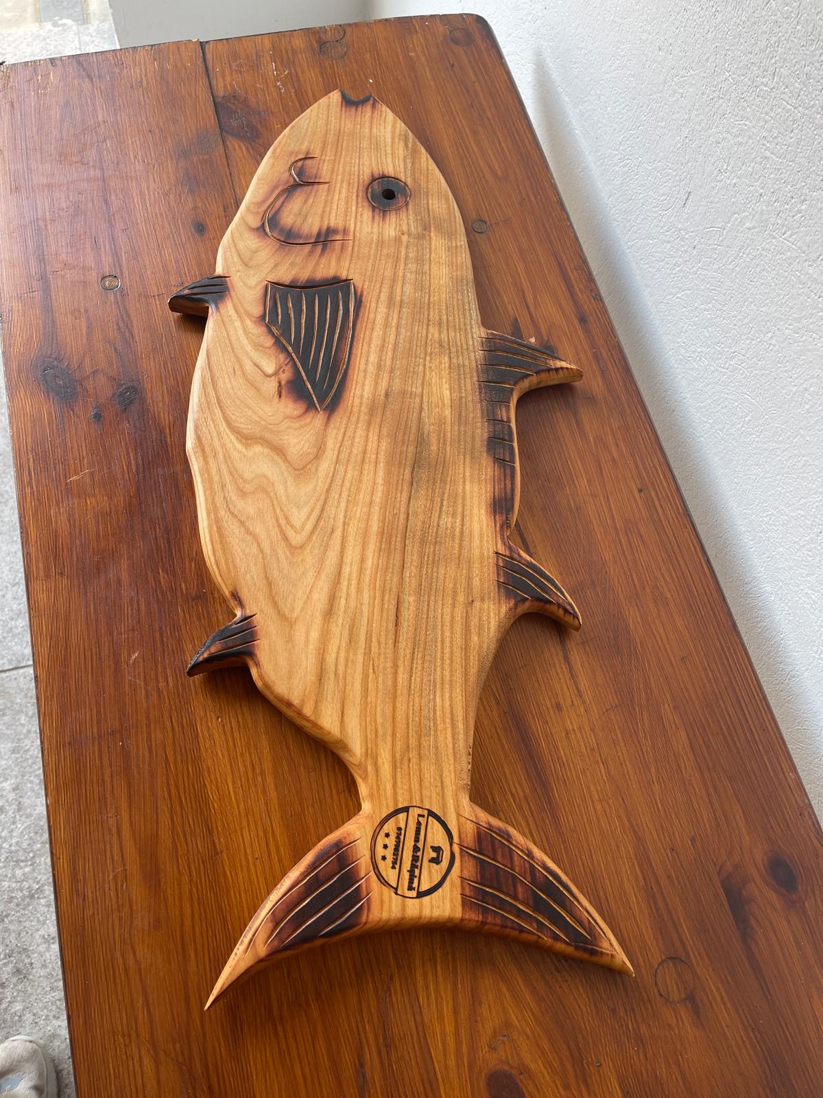 Platou din Lemn de Arin în Formă de Pește – 70x26 cm - imagine 4