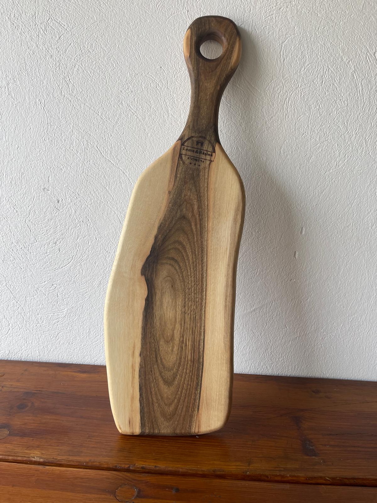 Tocător din Lemn Masiv de Nuc cu Mâner – 60x20 cm - imagine 2